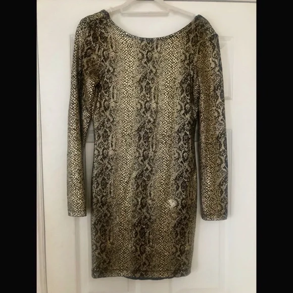 FREE SHIPPING - NWT Gold Cocktail Dress - Picture 2 of 6